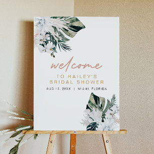 Blush Pink Tropical Palm Pampas Bridal Shower Foam Board