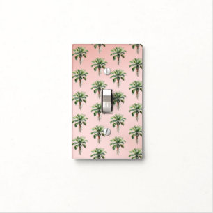 Blush Pink Tropical Palm Tree Light Switch Cover
