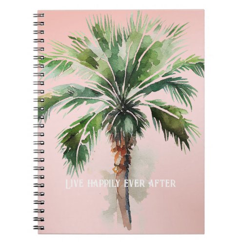 Blush Pink Tropical Palm Tree   Notebook