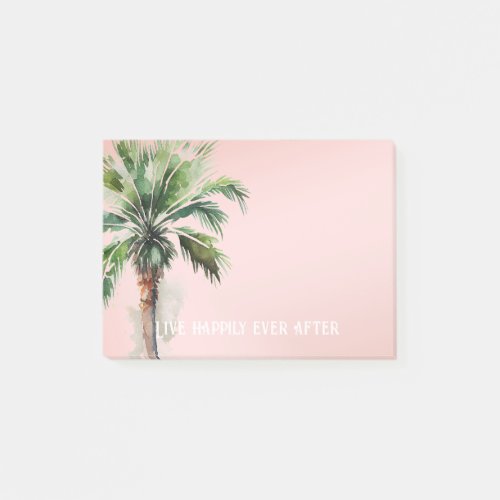 Blush Pink Tropical Palm Tree   Post_it Notes