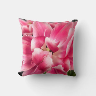 Blush Pink Tulip Floral Photo Throw Pillow