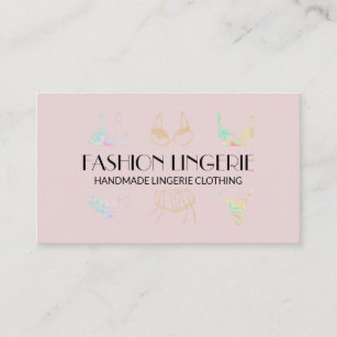 Blush Pink Underwear Girly shop Lingerie Clothing Business Card