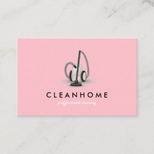 Blush Pink Vacuum Cleaner Cleaning House Keeping Business Card