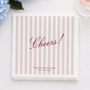 Blush Pink Vertical Stripes Modern Wedding Napkins
