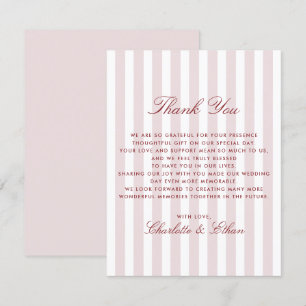 Blush Pink Vertical Stripes Modern Wedding Thank Y Invitation