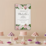 Blush Pink Vintage Flora 50th Birthday Welcome Banner<br><div class="desc">Welcome guests in elegant style with this vertical birthday banner featuring blush and ivory watercolor roses and timeless typography. Designed for a 50th birthday celebration, this sign reads “Welcome to Michelle’s 50th Birthday Celebration – Let’s raise a glass to love, laughter, and 50 wonderful years.” The floral border and soft...</div>