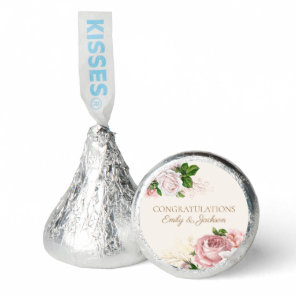 Blush Pink Vintage Floral Couple's Bridal Shower Hershey®'s Kisses®