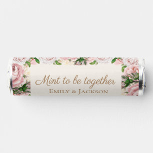 Blush Pink Vintage Floral Mint To Be Together