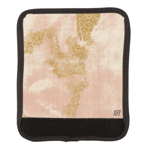  Blush Pink Vintage Gold Glitter Grunge Golden Luggage Handle Wrap