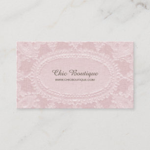 Blush Pink Vintage Linen and Lace Elegant Rustic Business Card