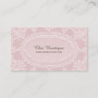 Blush Pink Vintage Linen and Lace Elegant Rustic Business Card