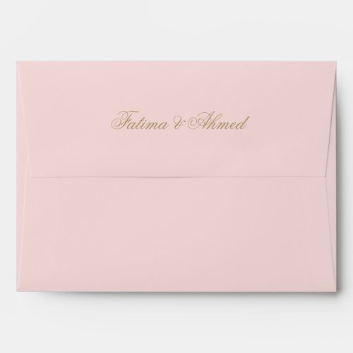 Blush Pink Vintage Muslim Wedding Invitation Envelope