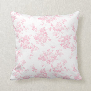 Blush pink vintage roses elegant floral throw pillow
