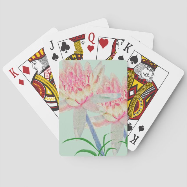 Blush Pink Water Lily Playing Cards (Back)