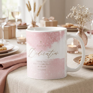 Blush Pink Watercolor Baby Dedication Coffee Mug