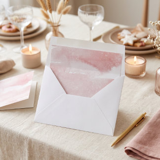 Blush Pink Watercolor Baby Dedication Envelope Liner