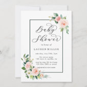 Blush Pink Watercolor Bloom Baby Shower Invitation (Front)