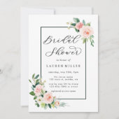 Blush Pink Watercolor Bloom Bridal Shower Invitation (Front)