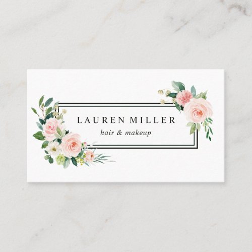 Blush Pink Watercolor Bloom Business Card