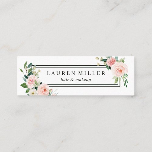 Blush Pink Watercolor Bloom Mini Business Card