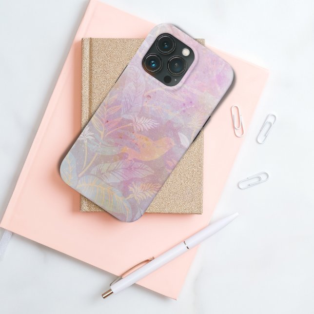 Blush Pink Watercolor Botanical Bird Case-Mate iPhone Case (Creator Uploaded)