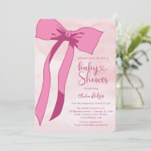 Blush Pink Watercolor Bow Baby Shower