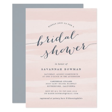 Blush Pink Watercolor Bridal Shower Invitation