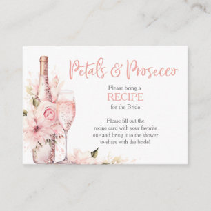 Blush Pink Watercolor Bridal Shower Recipe Request Enclosure Card