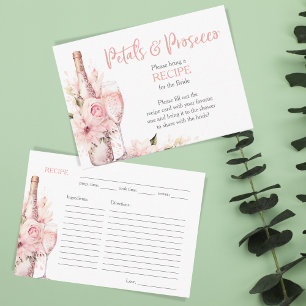 Blush Pink Watercolor Bridal Shower Recipe Request Enclosure Card