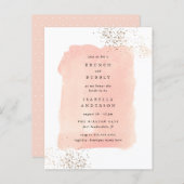 Blush Pink Watercolor Brunch Bubbly Bridal Shower Invitation Postcard (Front/Back)