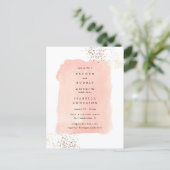 Blush Pink Watercolor Brunch Bubbly Bridal Shower Invitation Postcard (Standing Front)