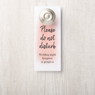 Blush Pink Watercolor Brush Stroke Do Not Disturb Door Hanger