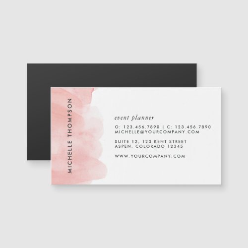 Blush Pink Watercolor Brush Strokes Business Cards