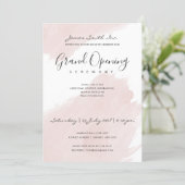 BLUSH PINK WATERCOLOR BRUSHSTROKE OPENING CEREMONY INVITATION (Standing Front)