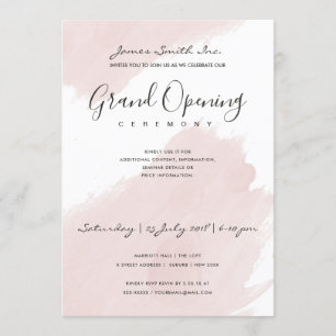 BLUSH PINK WATERCOLOR BRUSHSTROKE OPENING CEREMONY INVITATION