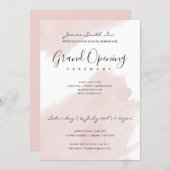 BLUSH PINK WATERCOLOR BRUSHSTROKE OPENING CEREMONY INVITATION (Front/Back)