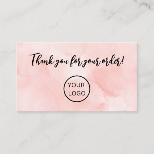Blush Pink Watercolor Business Customer Discount 