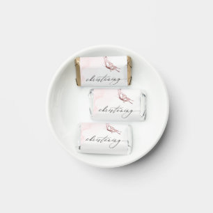 Blush Pink Watercolor Butterfly Christening Hershey's Miniatures