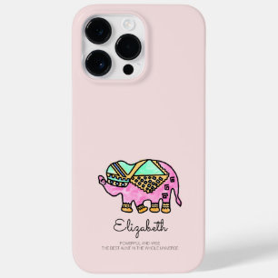Blush Pink Watercolor elephant Chic Cute Case-Mate iPhone 14 Pro Max Case