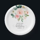 Blush Pink Watercolor Floral 80th Birthday Paper Plates<br><div class="desc">Pretty and feminine, this 80th birthday design features a lovely blush pink and white rose bouquet. The text template includes "Happy 80th" and the guest of honor's name. You can change the age to any age you are celebrating. The word "birthday" is written out in lovely calligraphy script type face....</div>