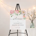 Blush Pink Watercolor Floral Bridal Shower Welcome Foam Board<br><div class="desc">An elegant floral bridal shower welcome sign featuring blush pink watercolor peonies and roses with modern handwritten calligraphy. This beautiful design is perfect for spring and summer weddings with a romantic or vintage theme.</div>