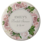Blush Pink Watercolor Floral Cream Bridal Shower Chocolate Covered Oreo (Front)