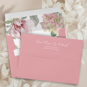 Blush Pink Watercolor Floral Custom Envelope