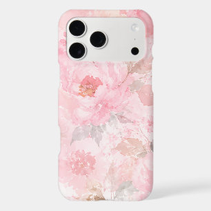Blush Pink Watercolor Floral Pattern iPhone 17 Pro Max Case