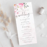Blush Pink Watercolor Floral Peony Wedding Program<br><div class="desc">This beautiful wedding program features a romantic floral design in shades of pink and blush. It is a lovely way to welcome your guests to your wedding ceremony and provide them with the order of events.</div>