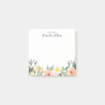 Blush Pink Watercolor Flowers From The Desk Of Post-it Notes
