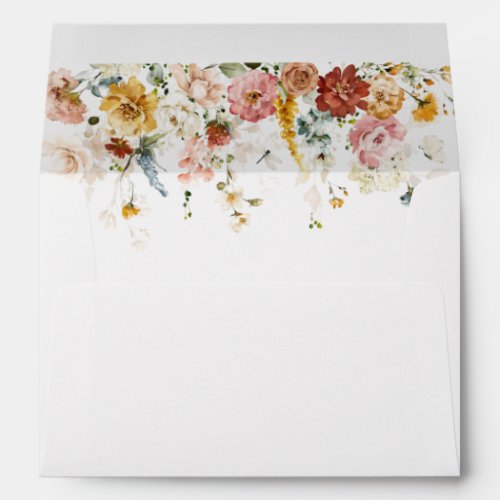 Blush Pink Watercolor Garden Flowers Bridal Shower Envelope