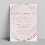 Blush Pink Watercolor Gold Circle Salon Reopening Flyer<br><div class="desc">Blush Pink Watercolor Gold Circle Salon Reopening Flyer. Elegant blush pink watercolor gold circle geometric hand lettered style calligraphy script professional branding. Perfect for makeup artists,  hair stylists,  cosmetologists,  and more!</div>
