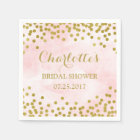 Blush Pink Watercolor Gold Confetti Bridal Shower