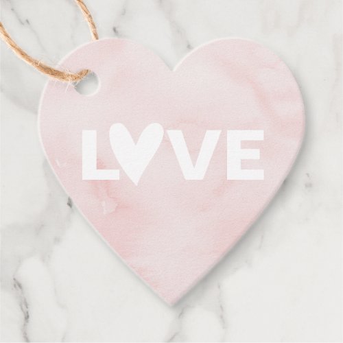 Blush Pink Watercolor Heart Love Favor Tags
